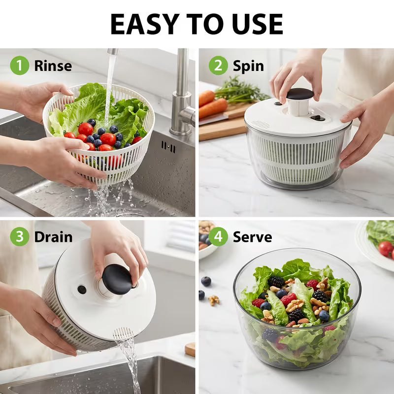 Multi-Function Salad Spinner for Efficient Meal Prep